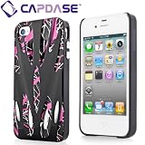 CAPDASE iPhone 4S / 4 Karapace Jacket Xtreme Thunder, Black / Purple スカルプチュアル デザイン ハード ケース エクストリーム・サンダー（クリスタル・クリアー液晶保護シート, ドックコネクタ&イヤホンジャックキャップ つき） ブラック / パープル KPIH4-3T15