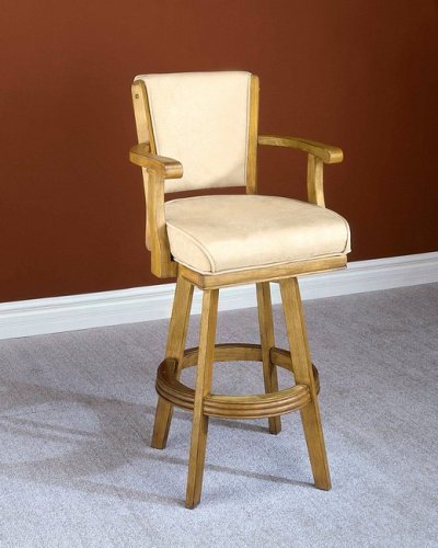 Classic Oak Finish Swivel Game Counter Bar Stool