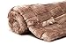 Chanasya Super Soft Cozy Sherpa Fuzzy Fur Warm Brown Ivory Throw Blanket - Box Embossed Fur Pattern