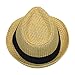 Classic Natural Straw Fedora, Black Pleated Band, Short Brim Summer Panama Hat