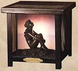 LAMPS BEAUTIFUL Maxfield Parrish Art Nouveau Lantern Table Lamp by Meyda Tiffany--Excellent customer service--see our feedback.