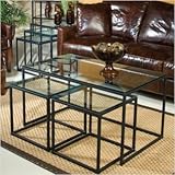 Cubic Contemporary Nesting Cocktail Tables Metal Finish: Platinum