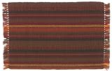 Durable Hand Woven 100% Cotton Colorful Orange and Brown Striped Placemat 12x18 Inches Set / 6