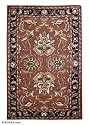 Hand tufted wool rug, 'Victorian Brown' (5x8)