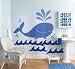 Wallies Huge Blue Whale Waves Big Wall Bath Mural