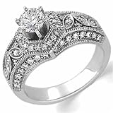 0.50 Ct.T.W. Round Diamonds in 14Kt. White Gold Engagement Ring, Semi-Mount Setting (without Center Stone)