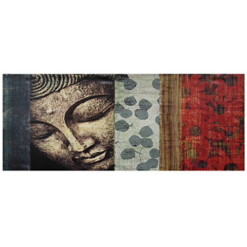 Oriental Furniture Contemporary Buddhist Collage, 39-Inch Peaking Buddha Statue Canvas Wall Art Photo Print
