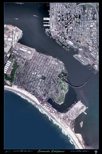 Coronado, California satellite map Poster