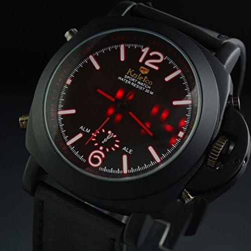 Leather Wristwatches Digital Quartz Watch LED Relogio Masculino Military Watches Hour for Men