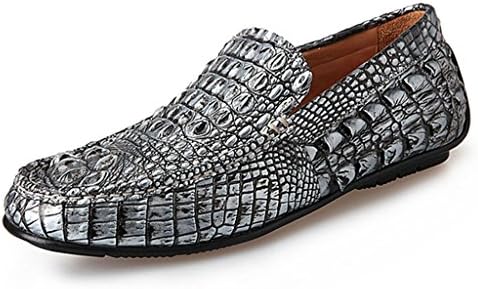 ShoeperStar Mens Crocodile Driving Loafer