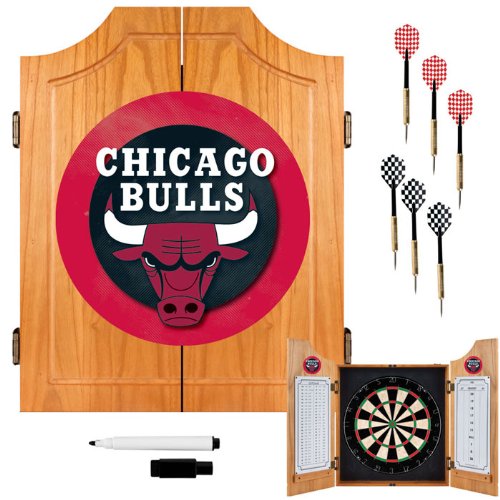 Chicago Bulls NBA Wood Dart Cabinet Set