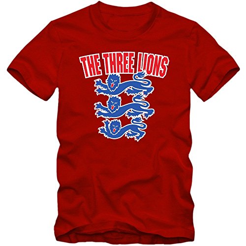 England EM 2016 #4 T-Shirt | Herren | Team GB | Trikot | Nationalmannschaft, Farbe:Rot (Red L190);Größe:XXL