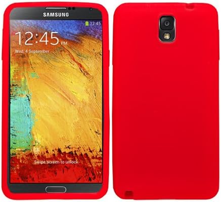 iFase Brand Samsung N9005/Galaxy Note 3 Cell Phone Solid Red Silicon Skin Case