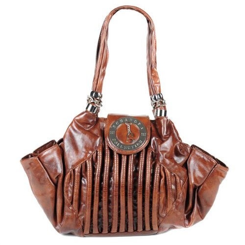 Schandra Faux Leather Shoulder Bag with Flap and Charm Detail