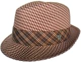 Christys' Crown Series Houndstooth Fedora Chubby Trilby with Plaid Hat Band Limited Edition