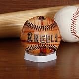 Los Angeles Angels of Anaheim Wood Grain Baseball