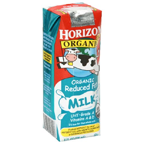 Horizon Organic Reduced Fat Milk, 8-Ounce Aseptic Cartons (Pack of 18)