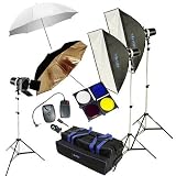 METTLE Studioset NEW YORK (3x 160 WS) mit 2x Softbox 50x70 cm, 2x Reflexschirm, 3x Lampenstative, Studiotaschevon "METTLE"