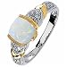 Lovely Genuine Opal, Tanzanite and Diamond Ring