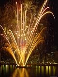 Independence Day Fireworks Launched off Barge in the Middle of the Willamette River, Portland Photographic Poster Print by Steve Terrill, 9x12