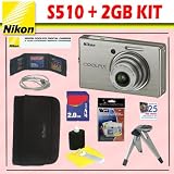 Nikon Coolpix S510 8.1 Megapixel Digital Camera + 2GB Accessory Kit