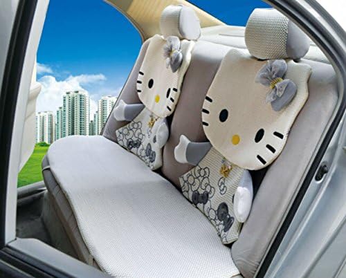 12pcs Hello Kitty Auto Car Front Rear Seat Cover Cushion Set 5-10 Days Delivery (Gray)