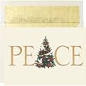 Gold Peace Holiday Cards