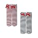 Girls Cute Bow Tie Cotton Knee Dress Socks - 2 Pack - Various Design & Color