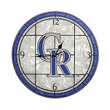MLB Colorado Rockies 12-Inch Art Glass Clock