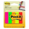Post-it Page Markers .591 in x 1.969 in Assorted flourescent Colors  5-50 sheet pads