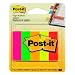 Post-it Page Markers .591 in x 1.969 in Assorted flourescent Colors  5-50 sheet pads