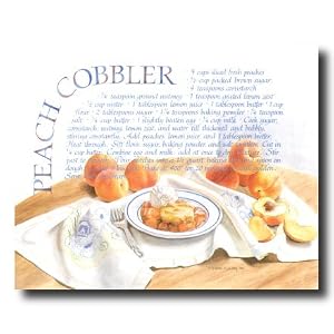 Peach Cobbler Pie Home Kitchen Recipe Cafe Picture Art Print