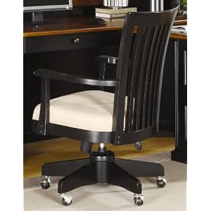 Swivel Desk Chair with Casters in Espresso Finish