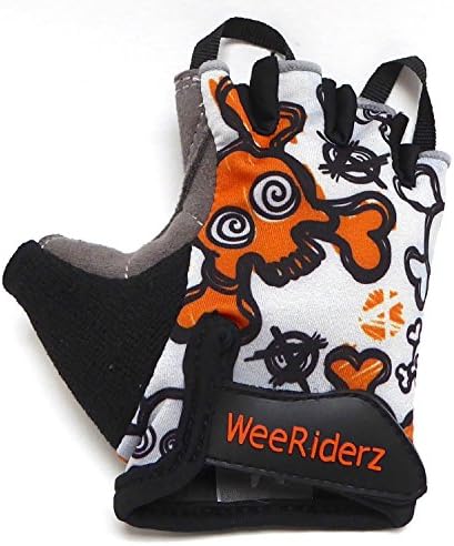 ZippyRooz Toddler & Little Kids Bike Gloves for Balance and Pedal Bicycles (Formerly WeeRiderz) For Ages 1-6 Years Old. 4 Designs for Boys & Girls (Skulls, Little Kids Medium (3-4))