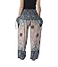 Lannaclothesdesign Women's Smocked Rose Circle Two Pockets Boho Yoga Pants