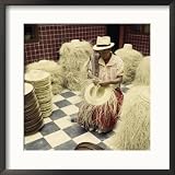 Panama Hat Maker Cuenca, Ecuador Collections Framed Photographic Poster Print, 25x25