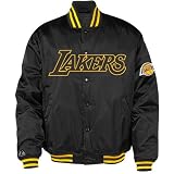 Majestic Los Angeles Lakers Youth Black Satin Full Button Jacket (Small)