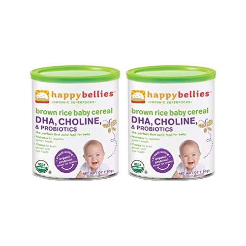 Happy Family happy bellies Baby Cereal - Brown Rice - 7 oz (Pack of 2)