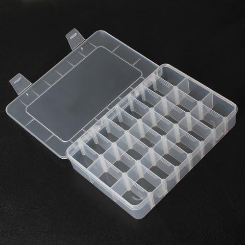 DCDEAL 24 Compartments Plastic Repair Parts Gadgets Tool Storage Box For Mobile Phone Multifunctional Craft Beads Jewelry Sewing Case Organizer Container Divider