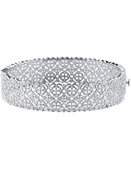 Sterling Rhodium-Plated Filigree Bracelet