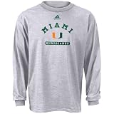 Adidas Miami Hurricanes Ash Practice Long Sleeve T-shirt