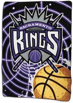 NBA Basketball Sacramento Kings Blanket Royal Plush Raschel Throw Twin Size 60" X 80"
