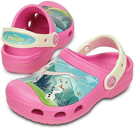 New 2015! Frozen Fever Elsa, Anna and Crocs Shoes - Bonus free item with purchase. (8-9 M US Toddler, Party Pink/Oyster/withCharm))
