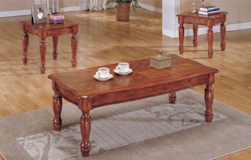 Elegant 3-pc Wood Coffee & Two End Table Set