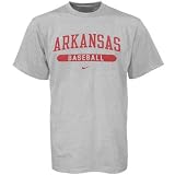 Nike Arkansas Razorbacks Ash Baseball T-shirt