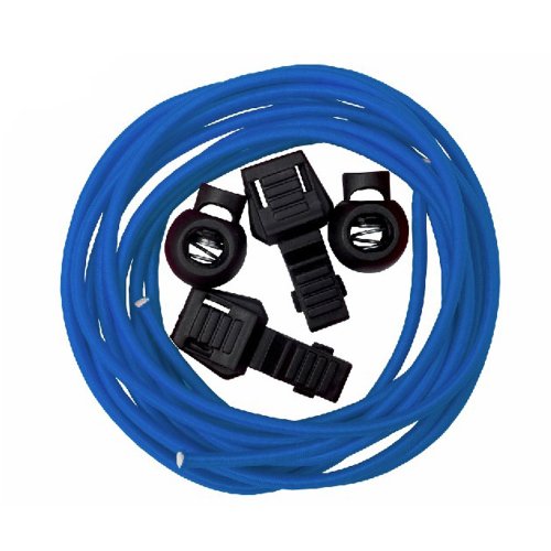 Fashion High Performance Multi-color Elastic No Tie Shoelaces for Kids Men Women 2-pack Locking Laces for All Athletic Shoes, Sneakers, Cleats, Etc. (Blue)