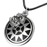 Fashion 2-Part Sun Emblem Circle Dragon Chinese Zodiac Charm Necklace