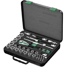 Wera Zyklop 8100 SC 2 37 Piece Ratchet Set, 1/2-Inch Drive - Metric