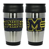 Michigan Wolverines Travel Mug: 15 oz Stainless Steel Travel Tumbler