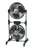 Optimus F-8501 12 Inch Twin Head 3-Speed Universal Fan, Black